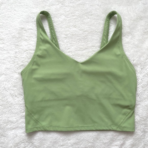 Peachy Athletic Other - Peachy Athletic Sports Bra Womens Green V-Neck Activewear Crop Top S
